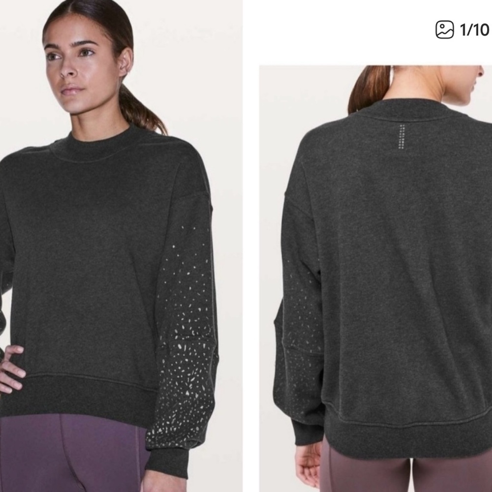 Lululemon x SoulCycle To The Beat Sweatshirt in Heathered Black Size 6